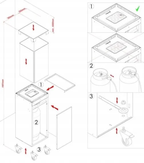 Șemineu de exterior pe gaz Planika Faro GAS 142x36 cm 8kW verde + capac de protecție