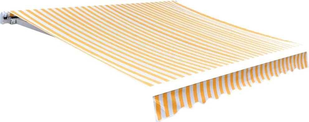 vidaXL Pânză de copertină, portocaliu și alb, 450 x 300 cm