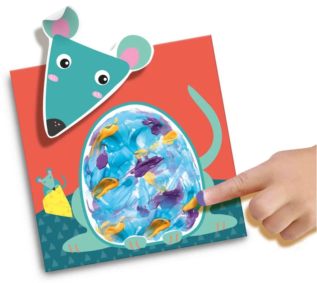 My first - Set acuarele pentru degete si tablouri cu animale de jucarie