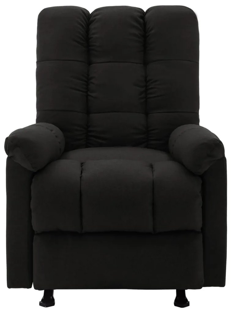 321402 vidaXL Fotoliu rabatabil, negru, material textil