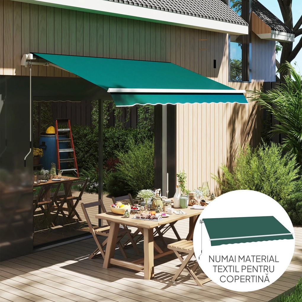 Outsunny Material de Înlocuire pentru Copertină Retractabilă, 282x250 cm, verde | Aosom Romania