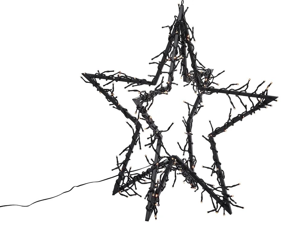 Lampă de podea neagră stea incl. LED IP44 - Brilli