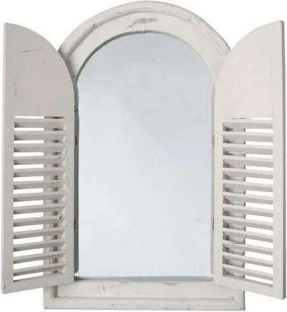 Oglinda cu obloane, model alb antichizat