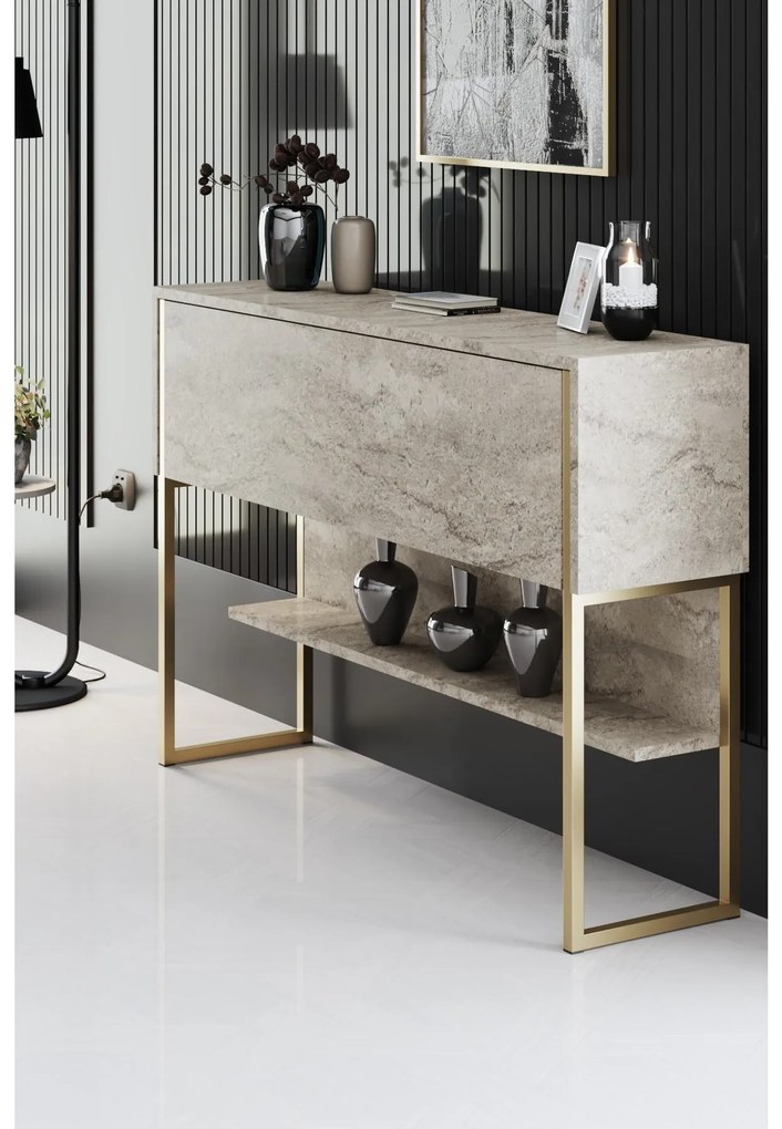 Mobilier living Luna set (Travertin + auriu) . 1102332