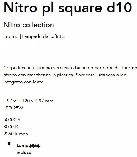 Spot LED aplicat modern Nitro pl square d10 alb