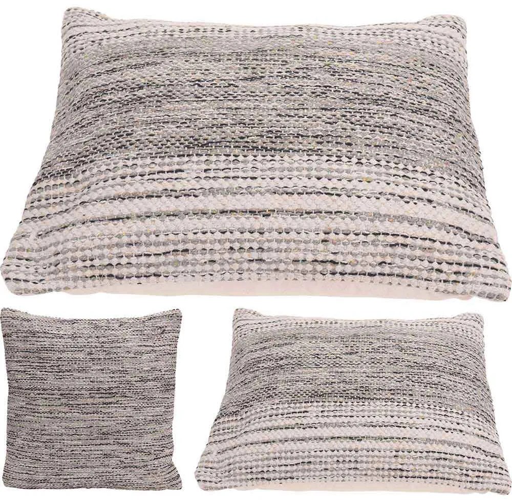 Perna decorativa bumbac, 45x45 cm, cu fermoar, gri