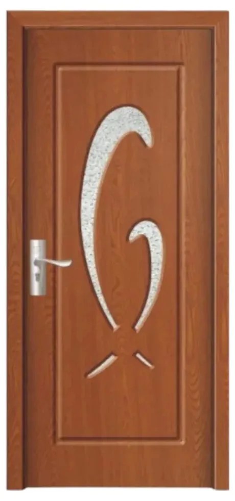 Usa Interior din MDF Novo Doors ND219, Cadru din Lemn Masiv, Geam Sablat, KIT COMPLET, Toc , Manere si balamale incluse (Culoare: Nuc, Toc: Fix,