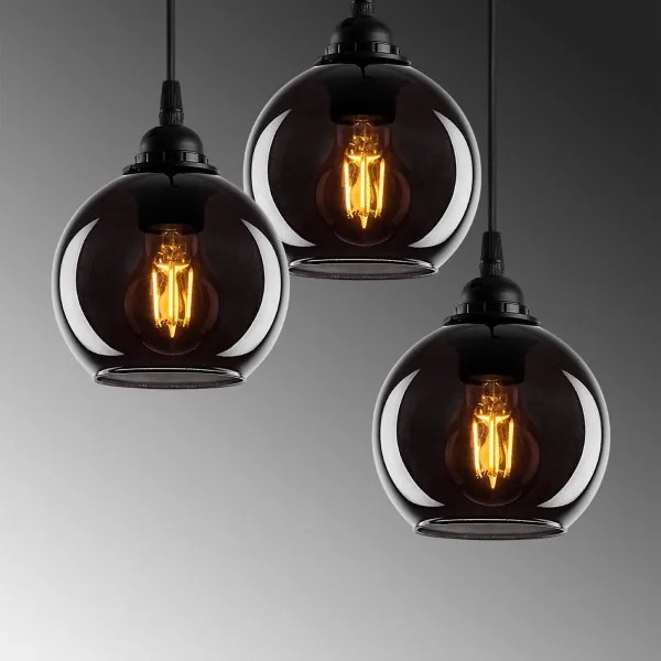 Lustră pe cablu SMOKED 3xE27/40W/230V