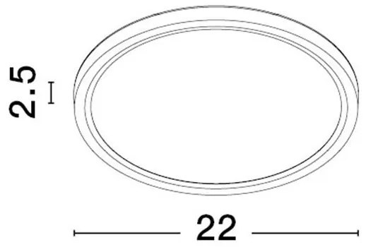 Plafoniera LED design slim DIXIE 22cm