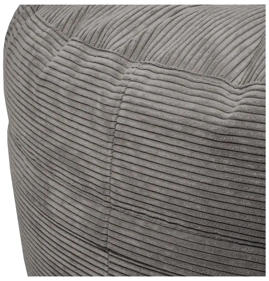 Fotoliu bean bag gri deschis cu tapițerie din catifea reiată Roll 105 – SLOWDOWN