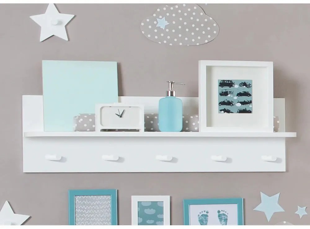 Cuier pentru copii alb de perete Dreamworld 3 – Roba