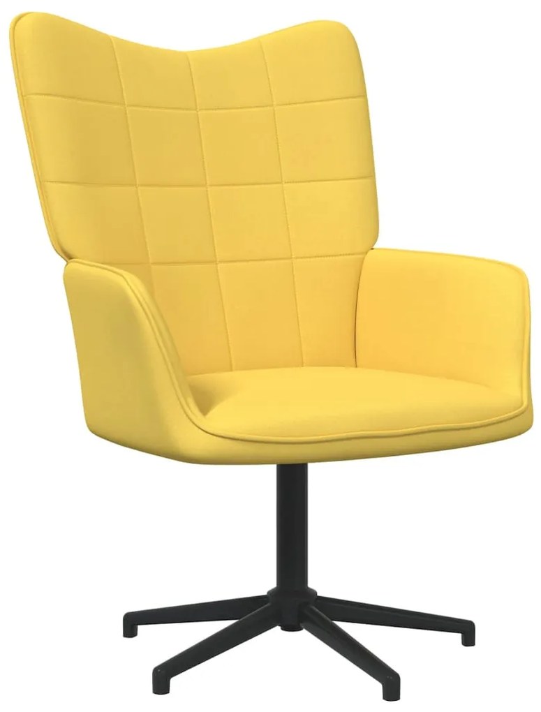 327981 vidaXL Scaun relaxare cu taburet, galben muștar, textil