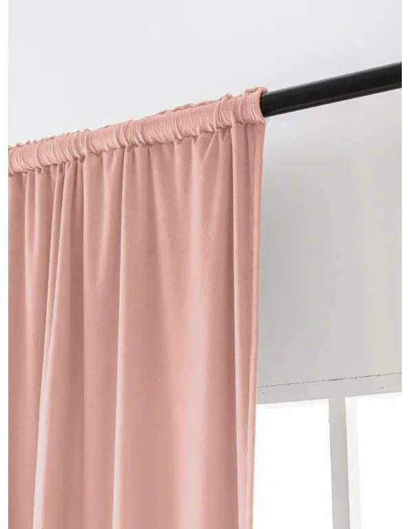 Draperie opaca VELVET 140x250 cm, roz Agatat: Inele metalice
