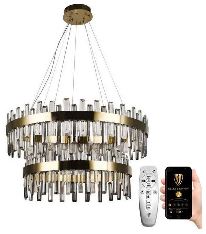 Lustră LED de cristal dimabilă pe cablu LED/190W/230V + telecomandă