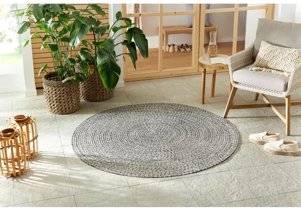 Covor rotund de exterior gri/bej ø 150 cm - NORTHRUGS