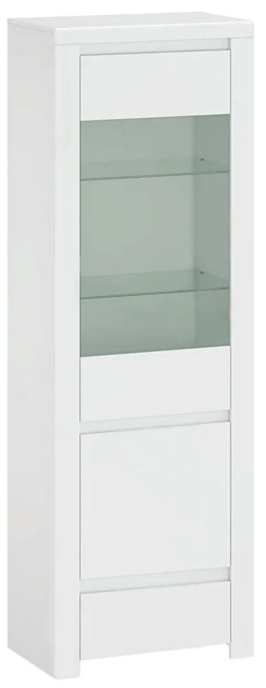 Vitrina 1D1W1S, alb lucios, LINDY