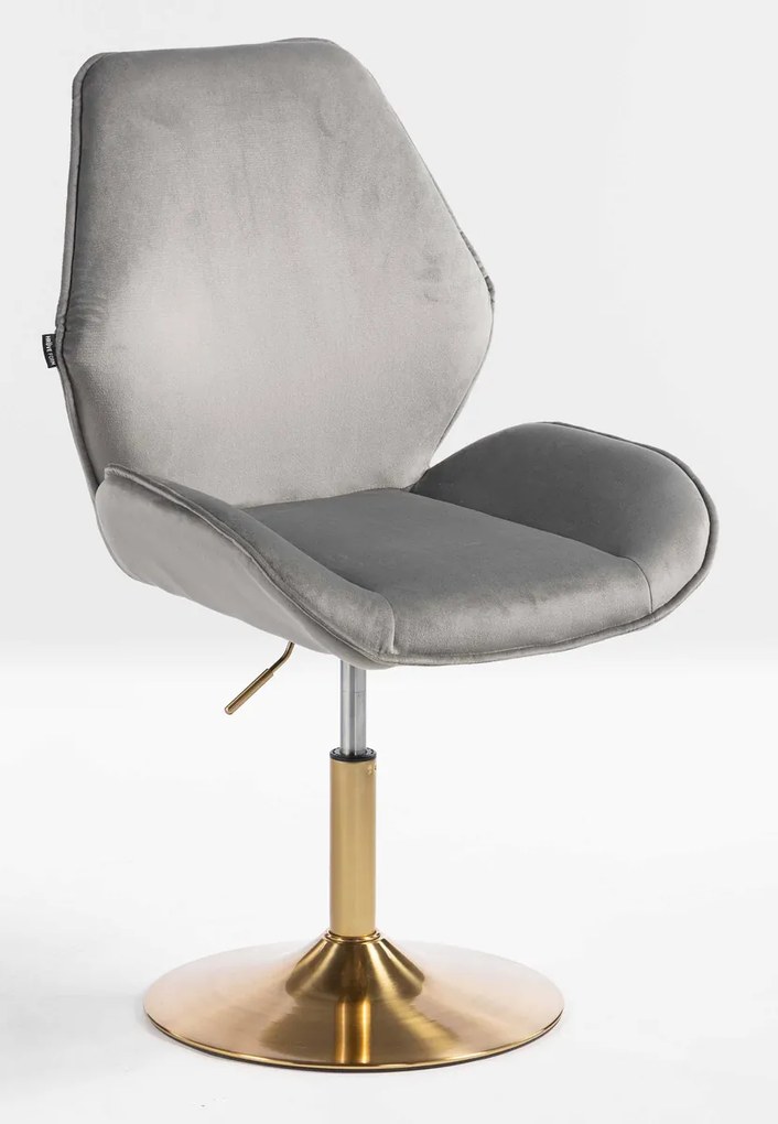 HR350N Scaun Gray din Catifea Bază Aurie