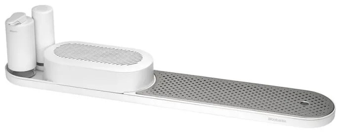 Organizator chiuveta Brabantia SinkStyle 1008497, 4 piese, Finisaj mineral, Rezistent la coroziune, Alb