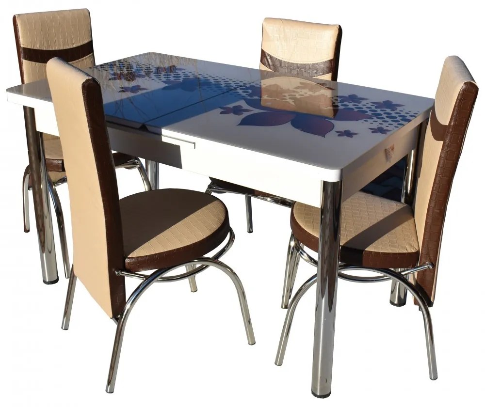 SET MASA STICLA CU 4 SCAUNE TIP 2-0021