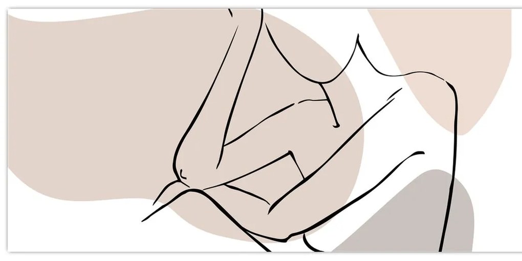 Tablou - Femeie corp linie de artă N⁰1 (120x50 cm)