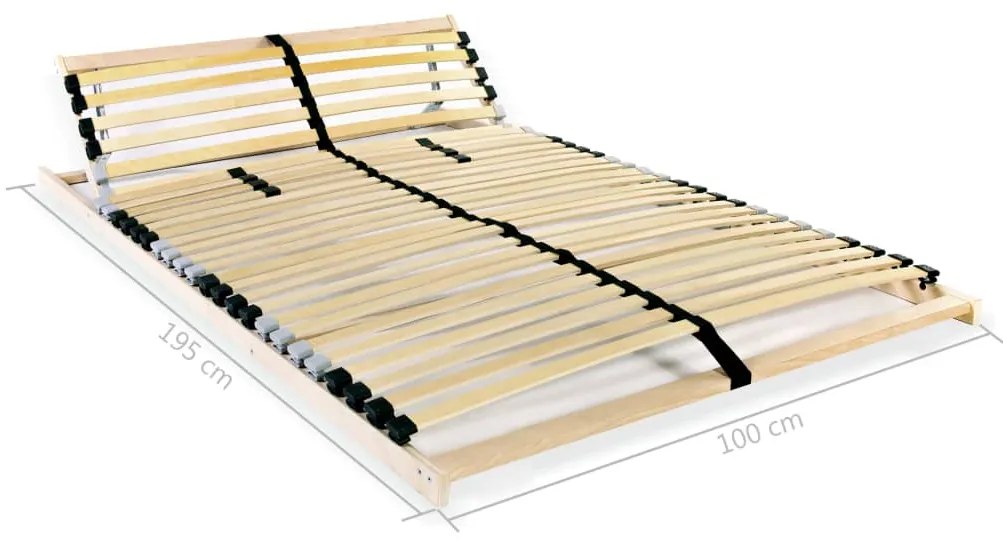 Baza de pat cu sipci, 28 sipci, 7 zone, 100 x 200 cm 100 x 200 cm, Reglare tetiera (manual), nu