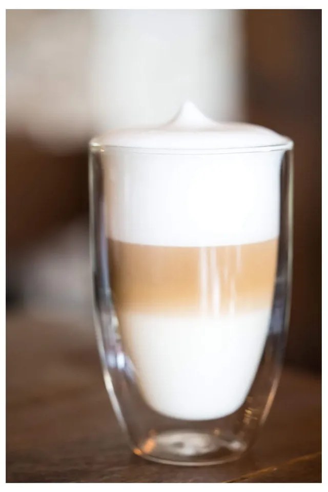 Căni 6 buc. cu perete dublu/pentru latte din sticlă 350 ml – Vialli Design
