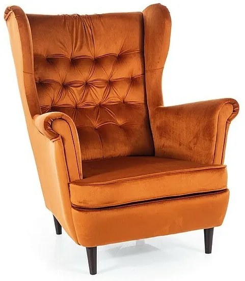 Fotoliu Harry velvet cinnamon/wenge Blu4215