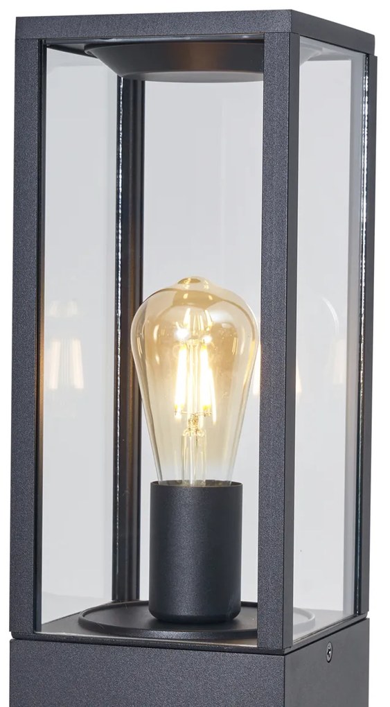 Lampă modernă de exterior neagră 80cm cu priză IP44 - Charlois