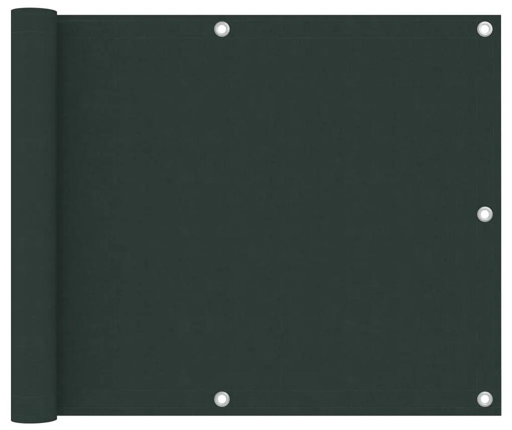 Paravan de balcon, verde inchis, 75x500 cm, tesatura oxford Verde inchis, 75 x 500 cm