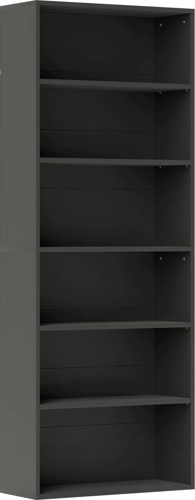 HOMCOM Bibliotecă raft de depozitare 6 niveluri cu rafturi reglabile pentru living, dormitor, birou, 60x24x158,5cm, negru | Aosom Romania