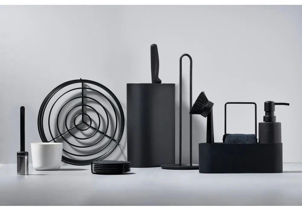 Suport pentru accesorii de spălat negru din plastic/din silicon Singles – Zone
