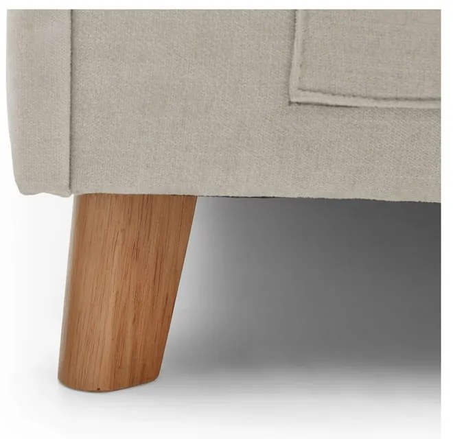 Pat pentru copii bej pe colț tapițat fără somieră 140x200 cm Fun – Meise Möbel