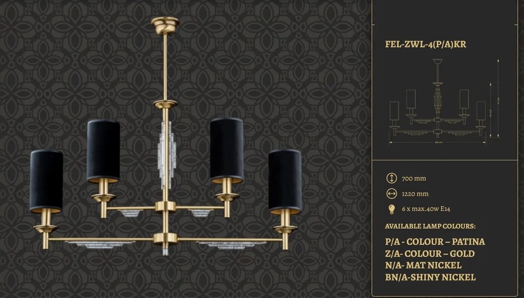Candelabru 4 brate realizat manual Fellino