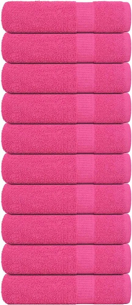 vidaXL Prosoape de mâini, FROGN, 10 buc., roz, 50x100 cm, 360 g/m²