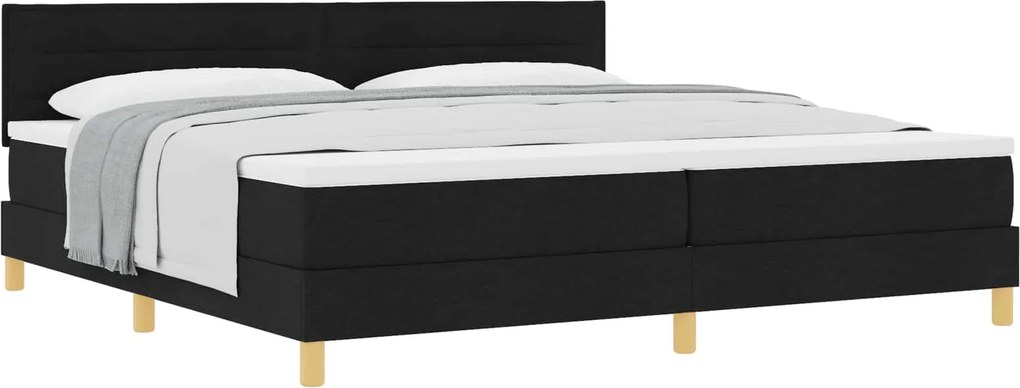 vidaXL Pat cu arcuri cu saltea Negru 200 x 200 cm țesătură