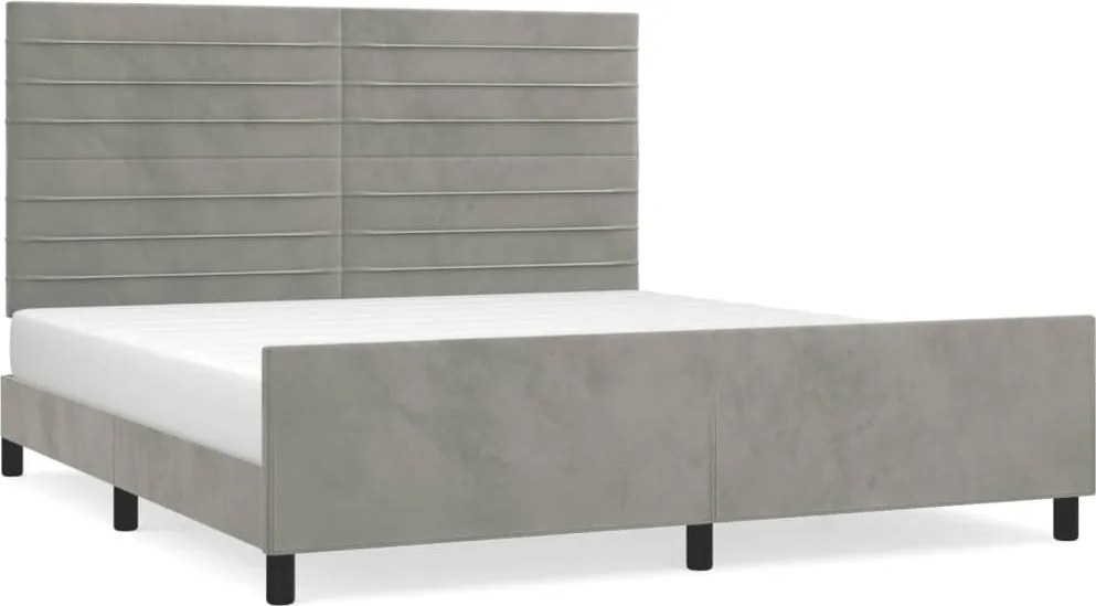 vidaXL Cadru de pat fără saltea, gri deschis, 160x200 cm, catifea