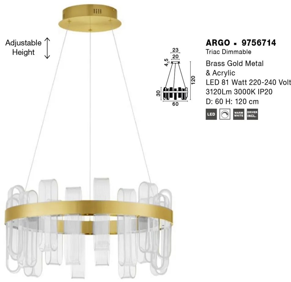 Lustra LED suspendata design modern ARGO