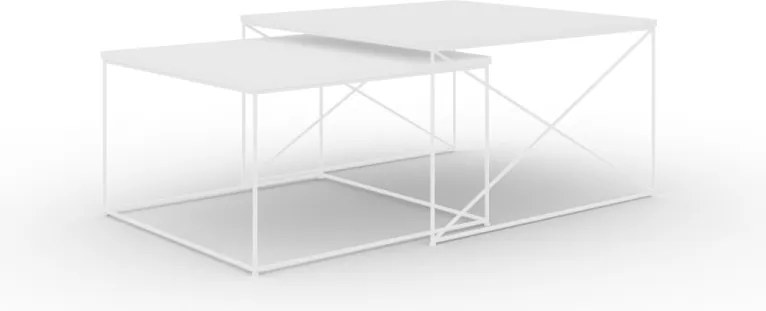 Set masute de cafea, Licco 2, ADRK Furniture (Culoare: Negru / Alb)