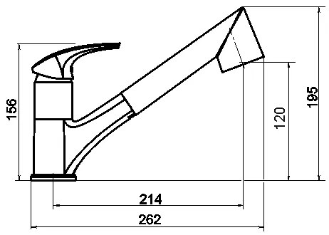 Novaservis - Baterie pentru chiuvetă METALIA cu pulverizator extractabil, crom lucios