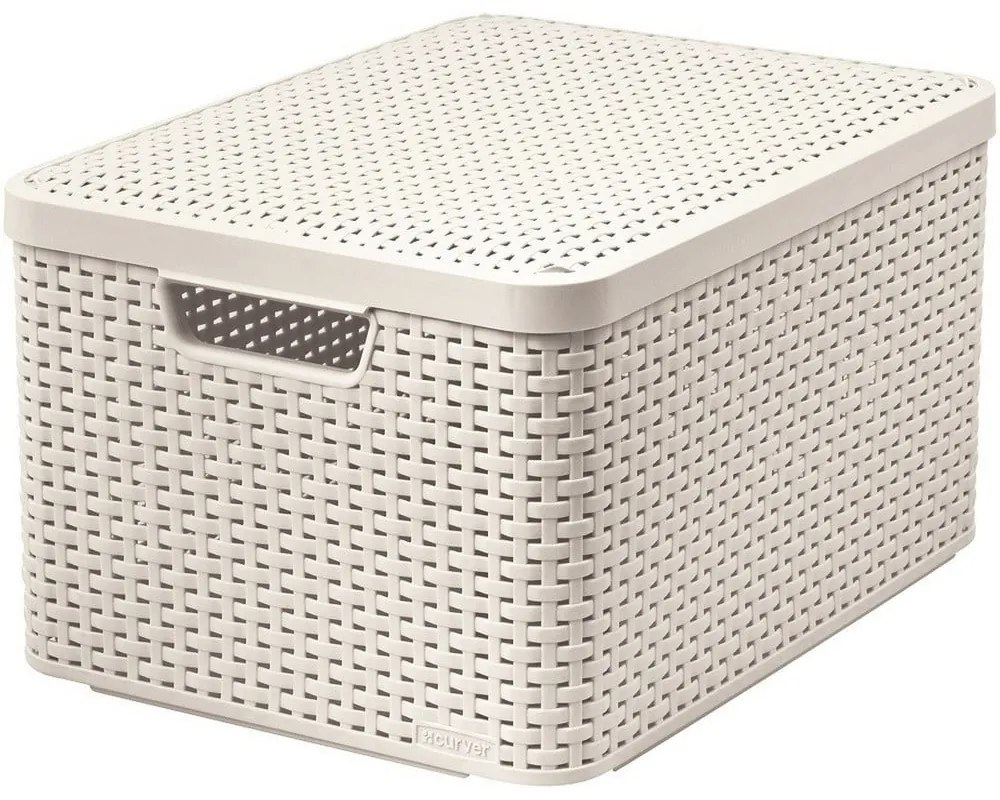 Cutie de depozitare crem din plastic cu capac 33x44,5x25 cm Style – Curver