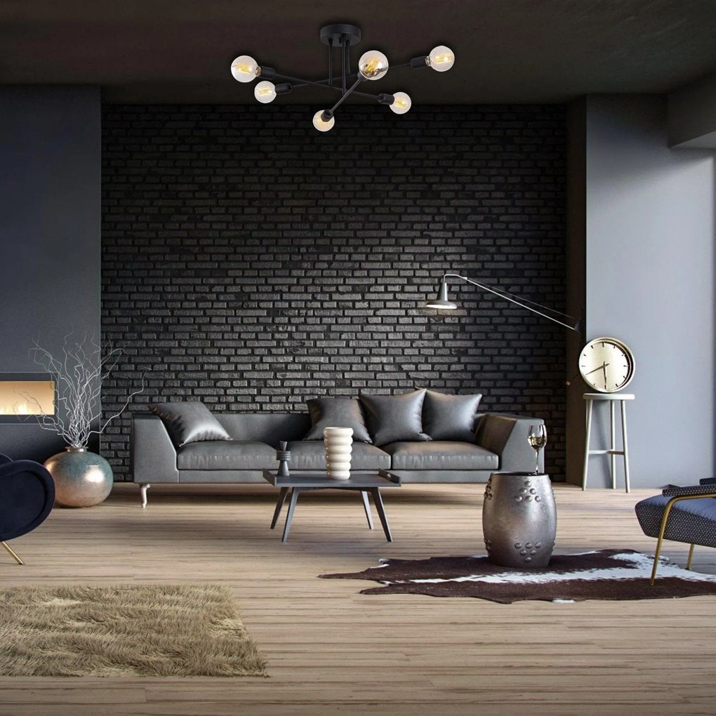 Lustra Luminar, Neagra, 64 x 64 cm