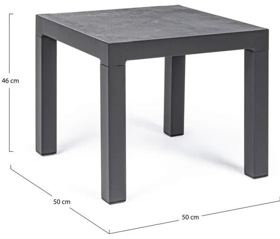 Masuta de cafea pentru gradina, metal / ceramica, antracit, 50x50x46 cm, Kledi Bizzotto