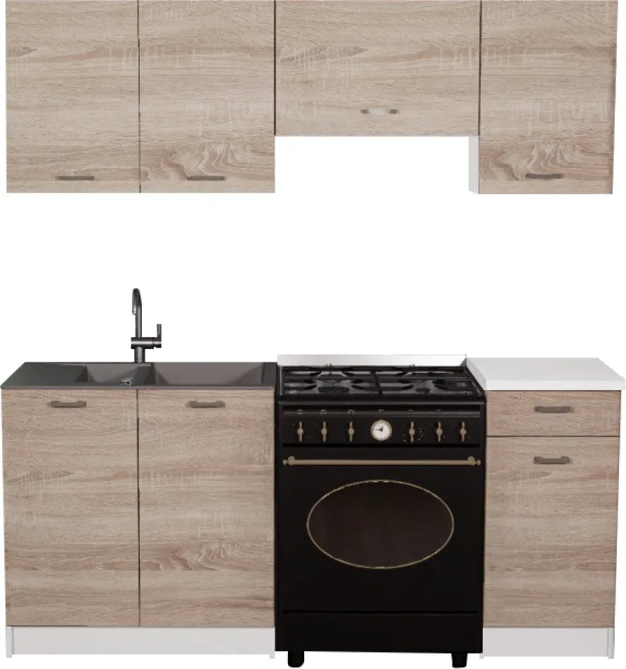 Mobilier de bucătărie 1,8 m, stejar sonoma/alb, APART NEW