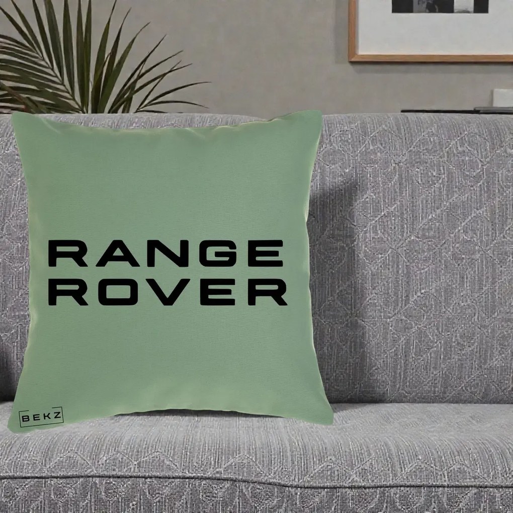 Perna Personalizata cu emblema Range Rover, 40x40 cm, Verde, Husa Detasabila, Perna Inclusa, BEKZ®