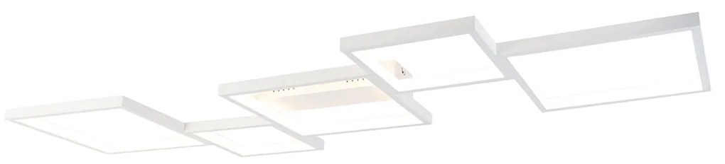 Plafonieră albă cu LED inclusă, cu dimmer în 3 trepte, 5 lumini - Lejo