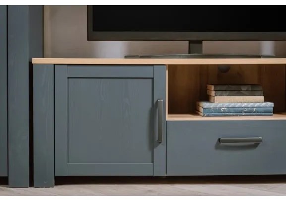 Set Living Boho Stejar Riviera Si Stejar Bleumarin, 362.5 Cm