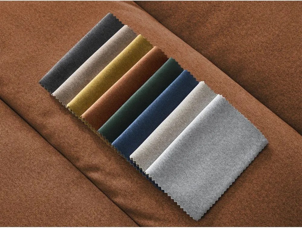 Colțar portocaliu cu tapițerie din catifea (cu colț pe partea stângă/cu șezlong) Sierra – Bobochic Paris