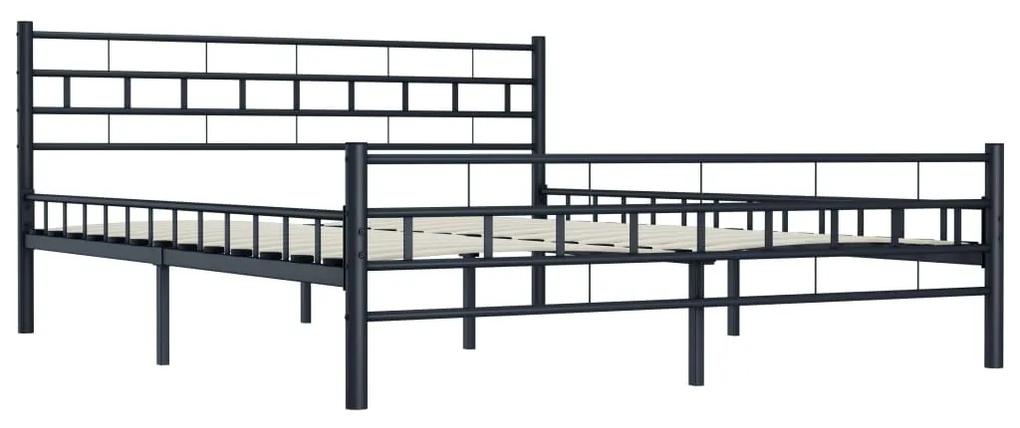 Cadru de pat, negru, 140 x 200 cm, oțel