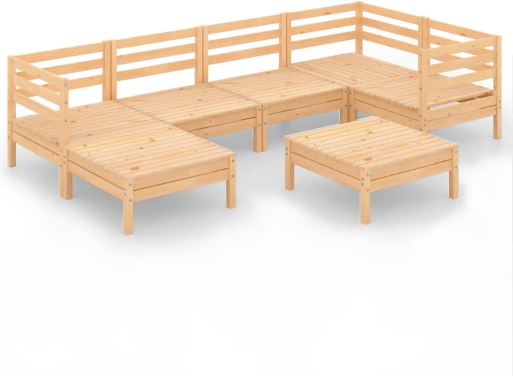 vidaXL Set mobilier de grădină, 7 piese, lemn masiv de pin