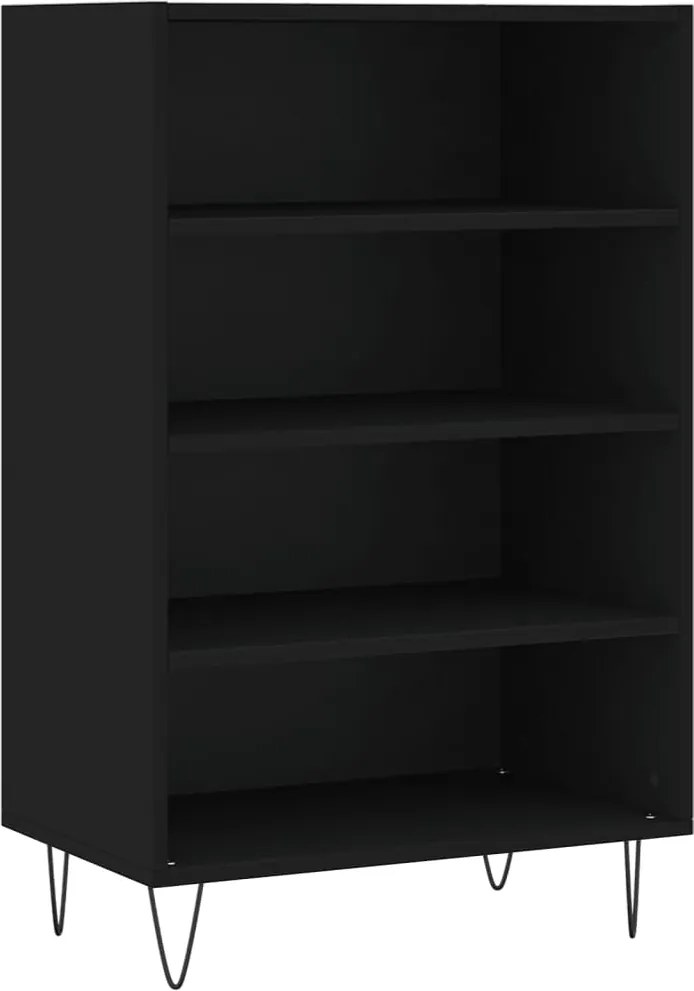 vidaXL Dulap înalt, negru, 57x35x90 cm, lemn compozit